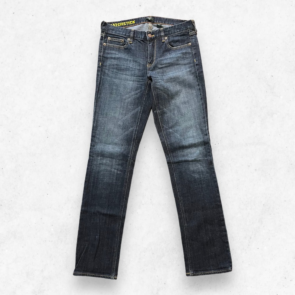 J. Crew Matchstick Jeans Dark Blue Women's 28 Regular Stretch‎ Straight Low Rise